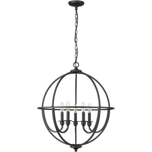 Artemis 5 Light 24 inch Matte Black Chandelier Ceiling Light